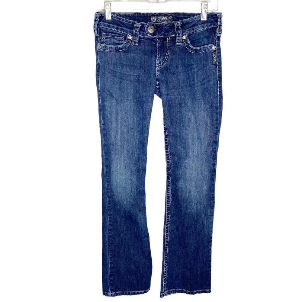 Silver Women's Tuesday Regular Fit Bootcut Denim Jeans Mid Rise Blue Size 28